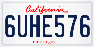 CA license plate 6UHE576