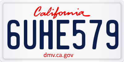 CA license plate 6UHE579