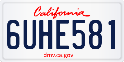 CA license plate 6UHE581