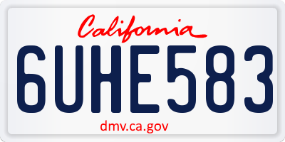 CA license plate 6UHE583