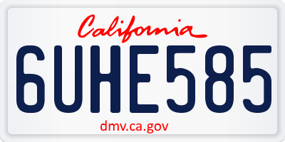 CA license plate 6UHE585