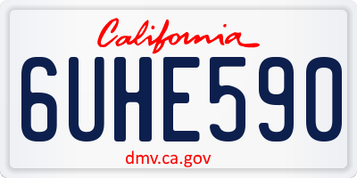 CA license plate 6UHE590