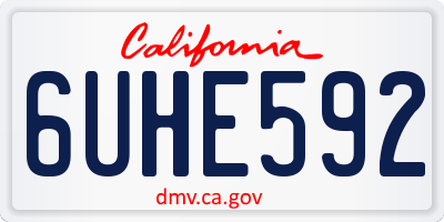 CA license plate 6UHE592