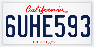 CA license plate 6UHE593