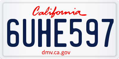 CA license plate 6UHE597