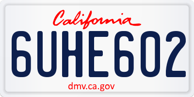 CA license plate 6UHE602
