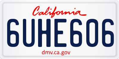 CA license plate 6UHE606