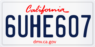 CA license plate 6UHE607