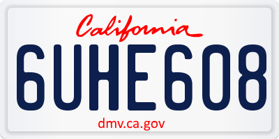CA license plate 6UHE608