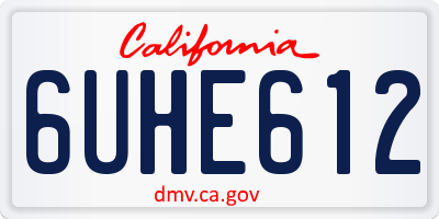 CA license plate 6UHE612