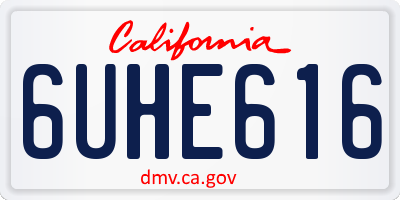 CA license plate 6UHE616
