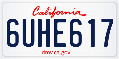 CA license plate 6UHE617