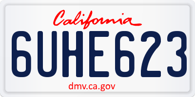 CA license plate 6UHE623