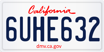 CA license plate 6UHE632