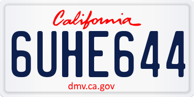 CA license plate 6UHE644