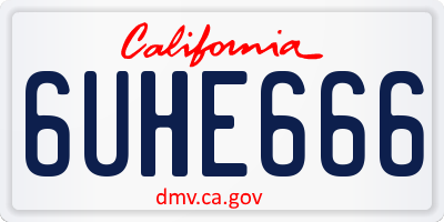 CA license plate 6UHE666