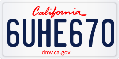 CA license plate 6UHE670