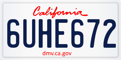 CA license plate 6UHE672