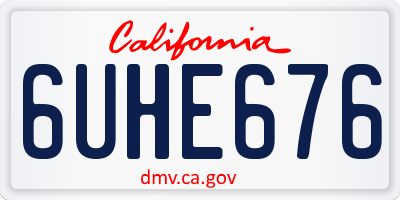 CA license plate 6UHE676