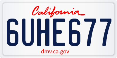 CA license plate 6UHE677