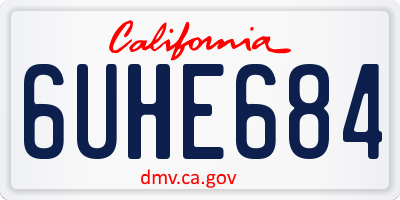 CA license plate 6UHE684