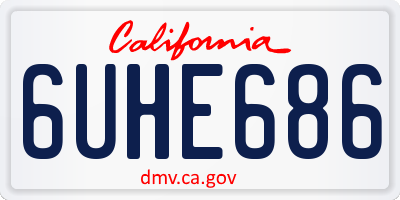 CA license plate 6UHE686