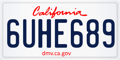 CA license plate 6UHE689