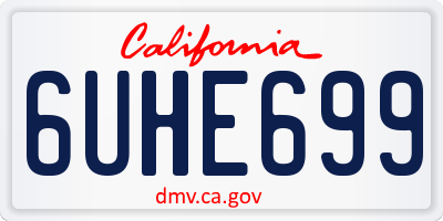 CA license plate 6UHE699
