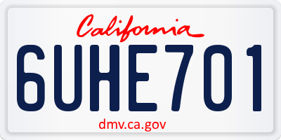 CA license plate 6UHE701