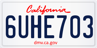 CA license plate 6UHE703