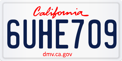 CA license plate 6UHE709