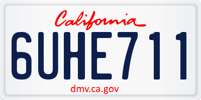 CA license plate 6UHE711