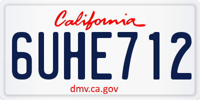 CA license plate 6UHE712