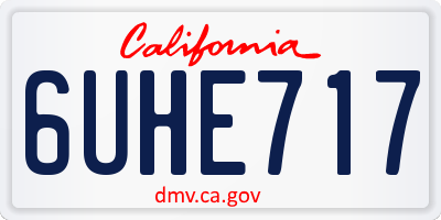 CA license plate 6UHE717