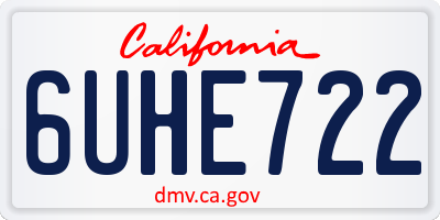CA license plate 6UHE722