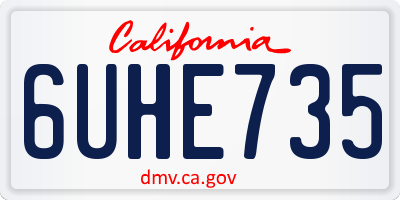 CA license plate 6UHE735