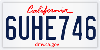 CA license plate 6UHE746