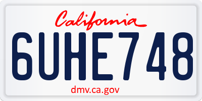 CA license plate 6UHE748