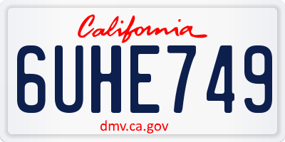 CA license plate 6UHE749