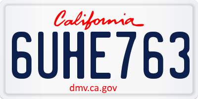 CA license plate 6UHE763