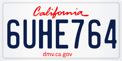 CA license plate 6UHE764