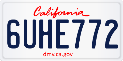 CA license plate 6UHE772
