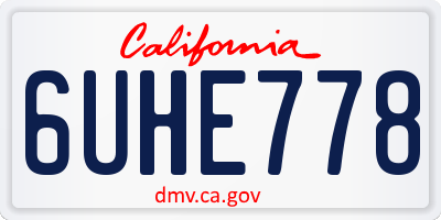 CA license plate 6UHE778