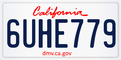 CA license plate 6UHE779