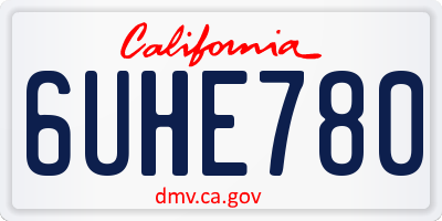 CA license plate 6UHE780