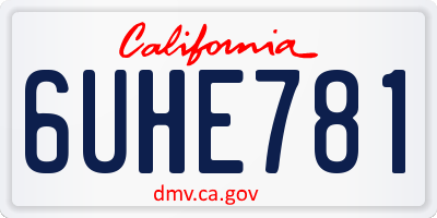 CA license plate 6UHE781