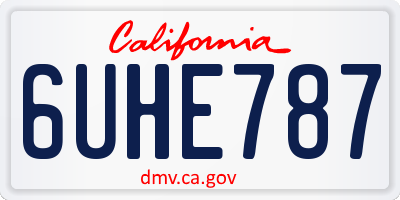 CA license plate 6UHE787