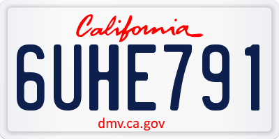 CA license plate 6UHE791