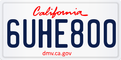 CA license plate 6UHE800