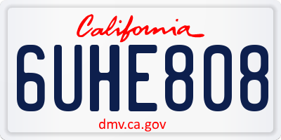 CA license plate 6UHE808